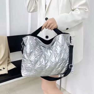 Silver Quilted Women's Bag